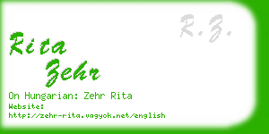 rita zehr business card